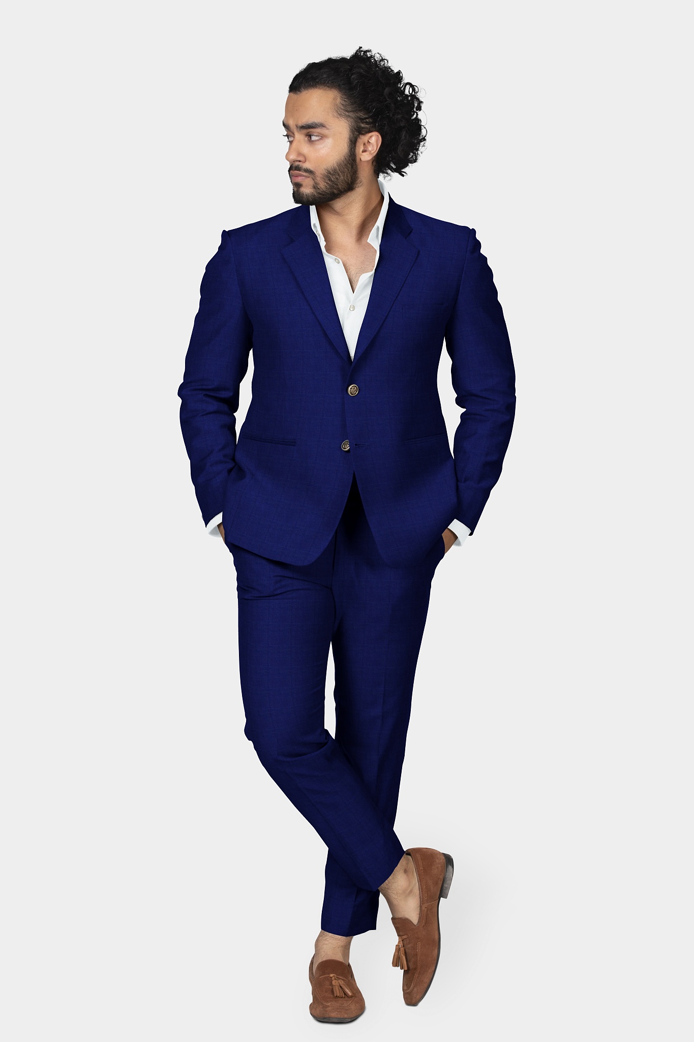 Blue TR Two Piece Suit With Gloss SU52